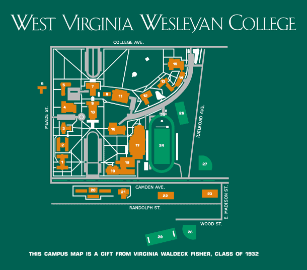 west virginia wesleyan campus map Campus Map Wvwc Campus Map west virginia wesleyan campus map